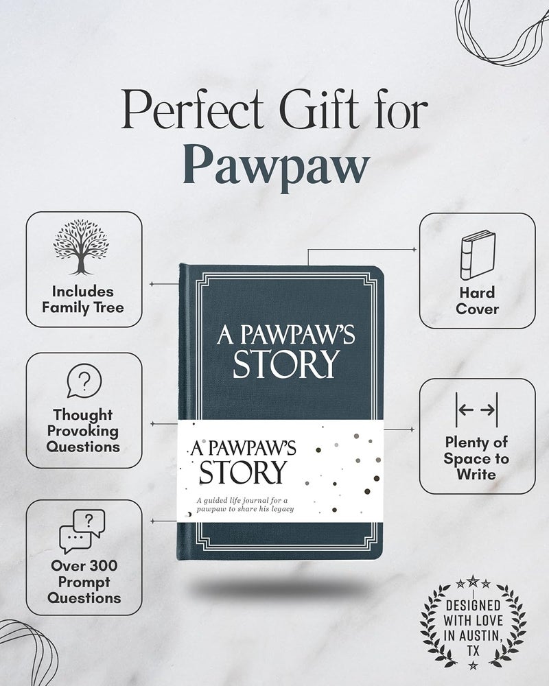 Coco & Lan Pawpaw's Life Story Journal (Hardcover): A Meaningful Keepsake for Pawpaw to Share His Journey and Memories, Book Includes 250+ Prompt, Sentimental Gift for Father's Day, Birthday & Christmas - Image 2